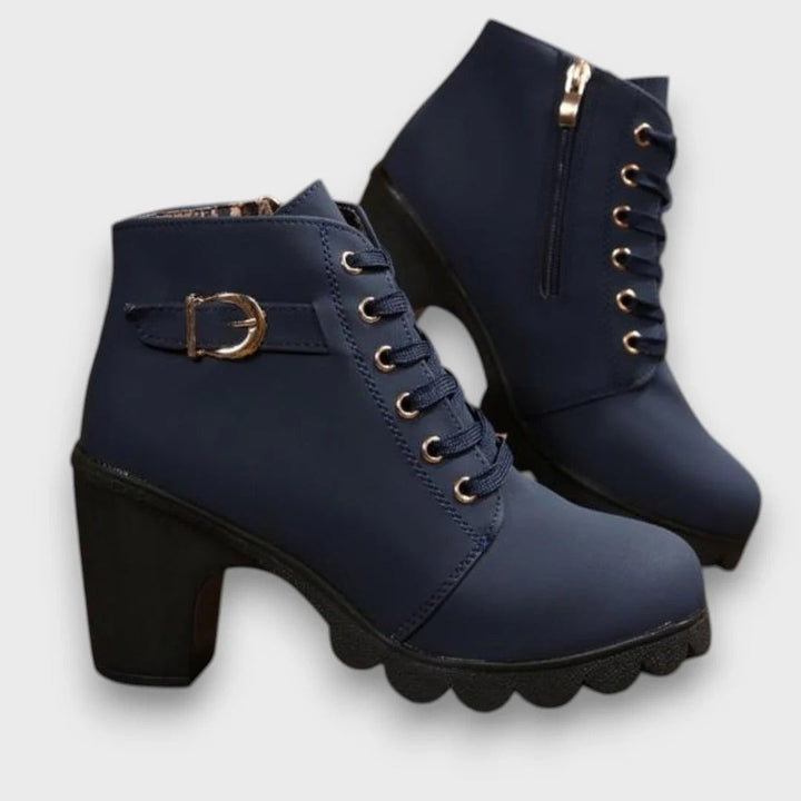 Lorena™| Botas de Tornozelo em Imitação de Couro | Edição Premium