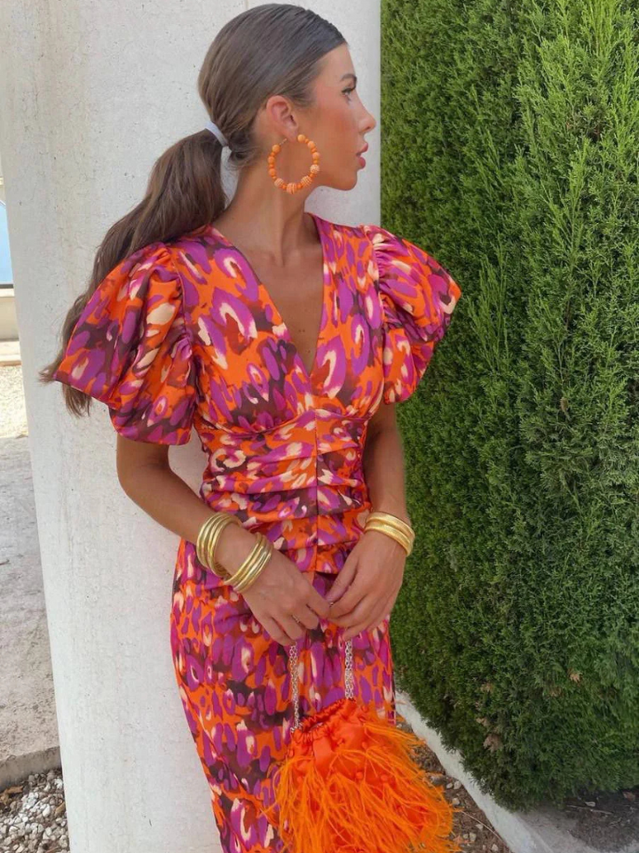 Vestido Midi Plissado Vivo