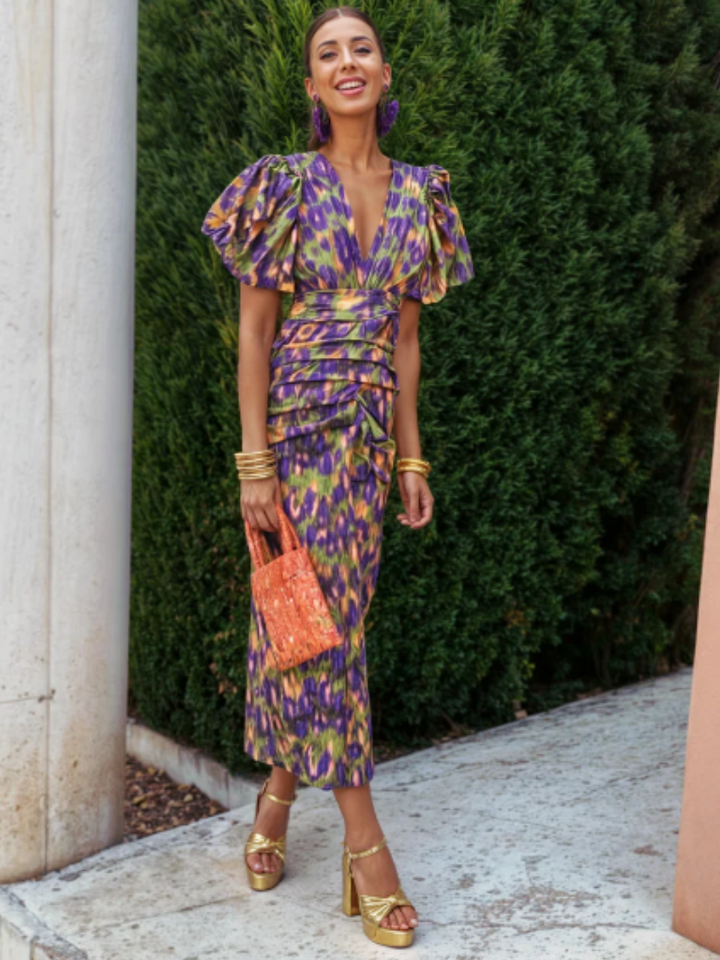 Vestido Midi Plissado Vivo