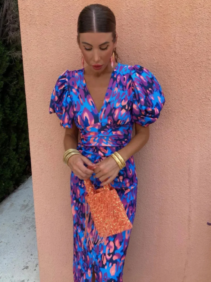 Vestido Midi Plissado Vivo