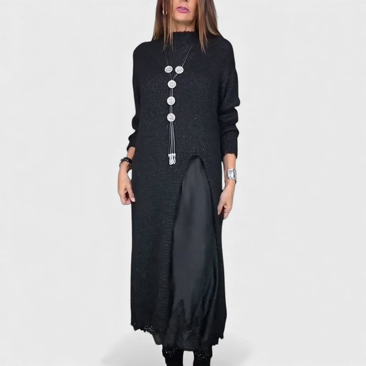 Portia – Elegante Conjunto de Suéter e Vestido em Camadas