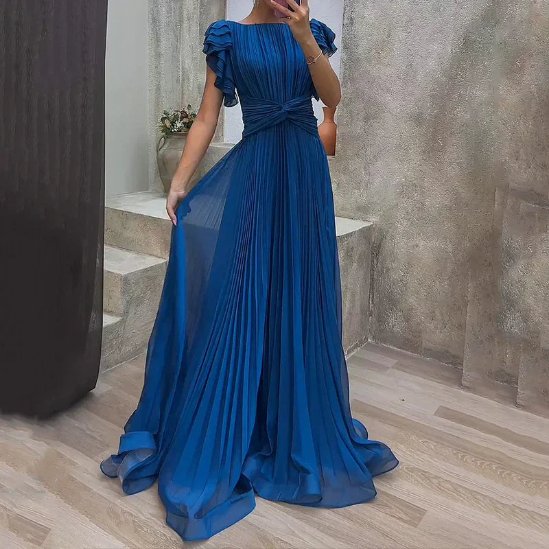Vestido de noite plissado Rory