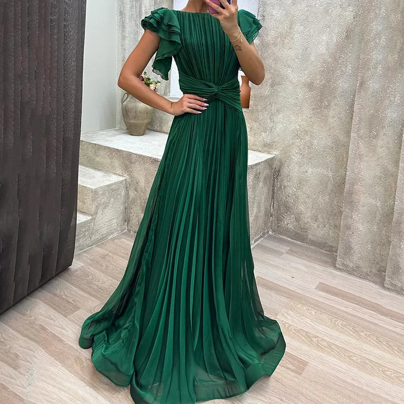 Vestido de noite plissado Rory