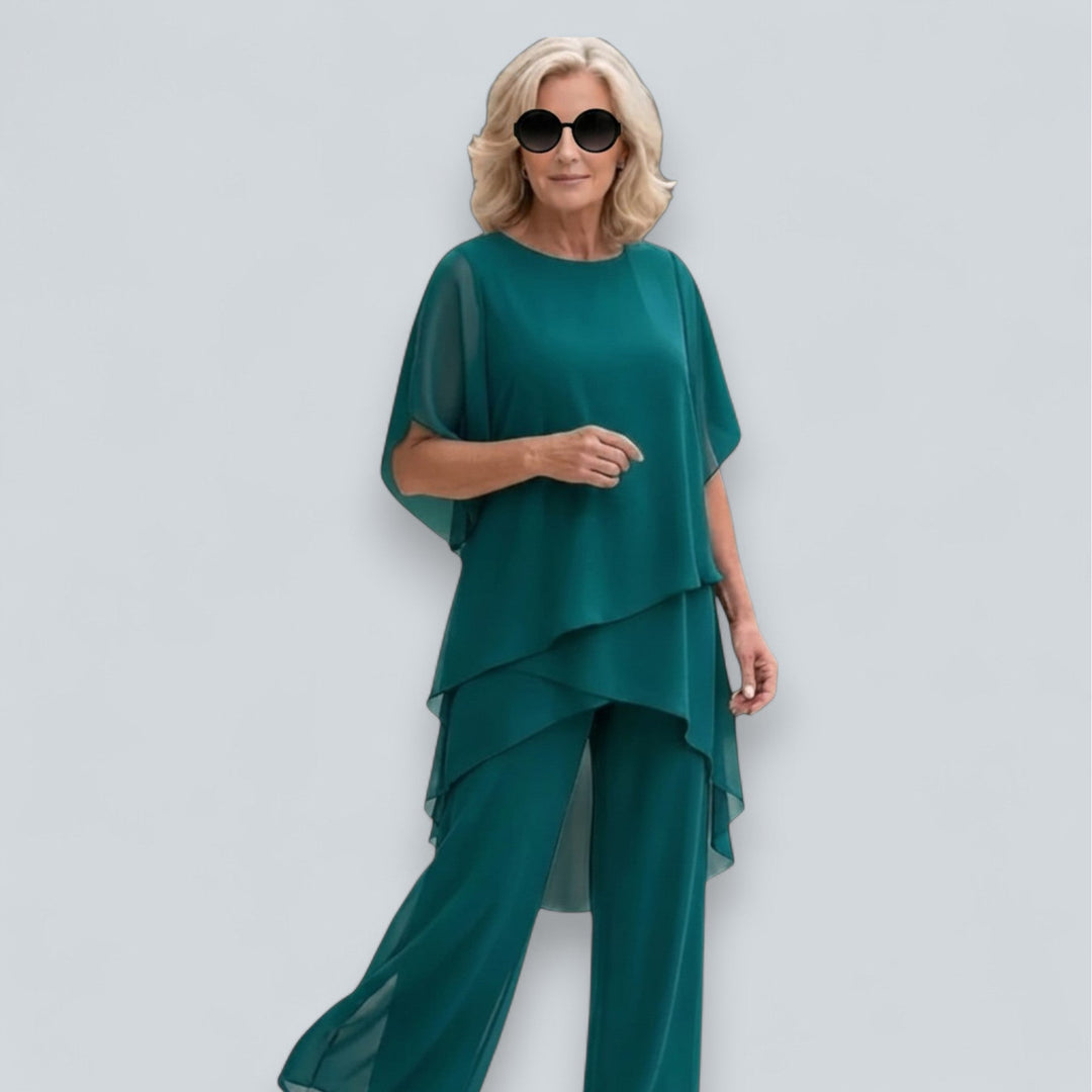 Saskia – Conjunto Palazzo de Dois Peças Drapado