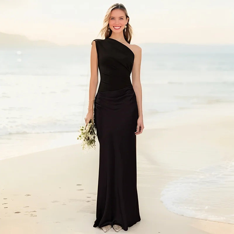 Maxi vestido com sentimento de culpa em cetim