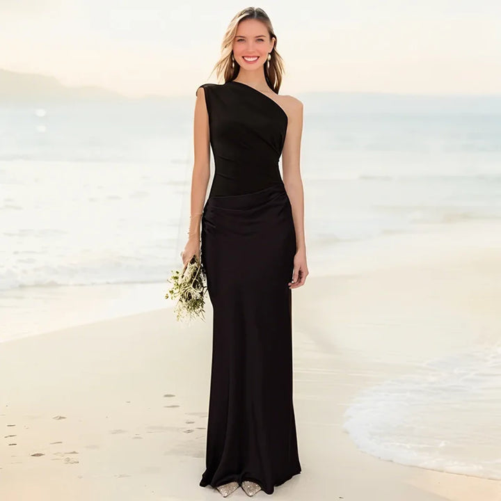 Maxi vestido com sentimento de culpa em cetim