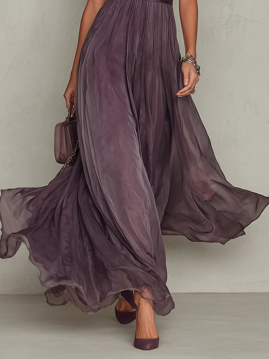 Ashley | Vestido Maxi Chiffon Vintage Elegante