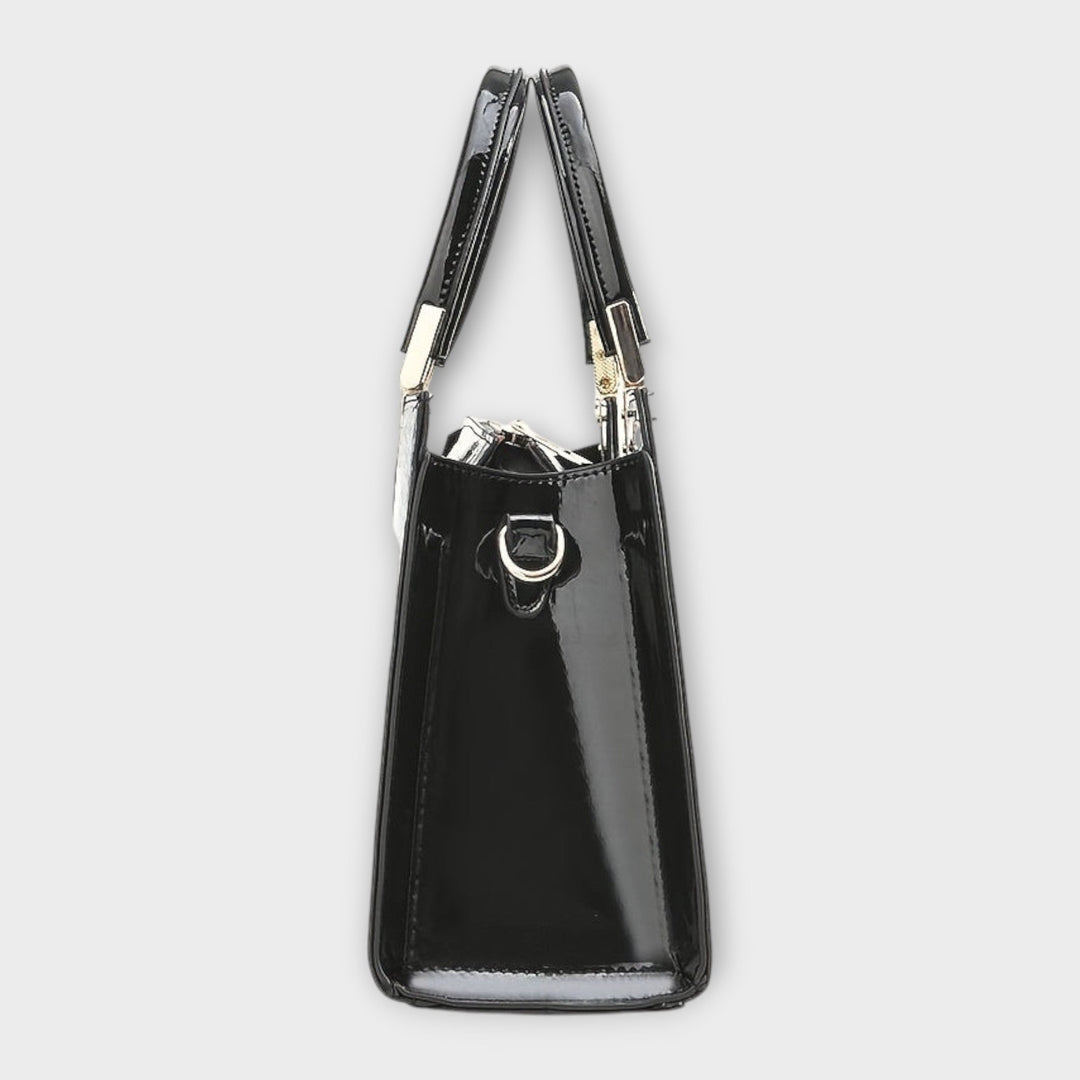 Olivia - Bolsa de Mão com Acabamento Brilhante em Crocodilo