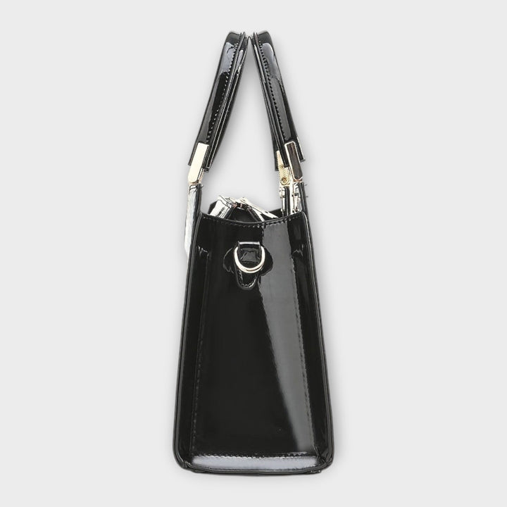 Olivia - Bolsa de Mão com Acabamento Brilhante em Crocodilo