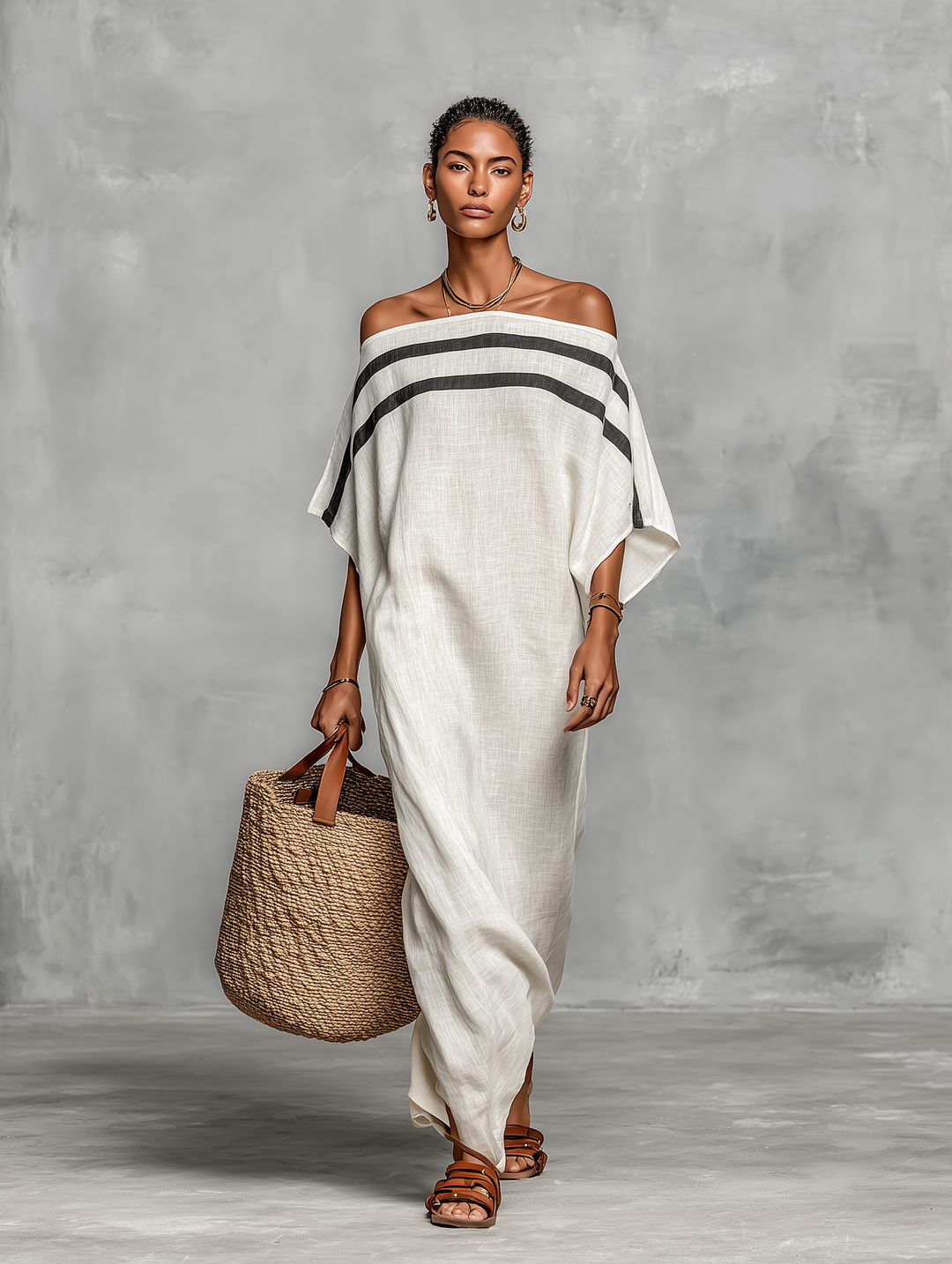 Vestido Maxi Minimalista de Linho