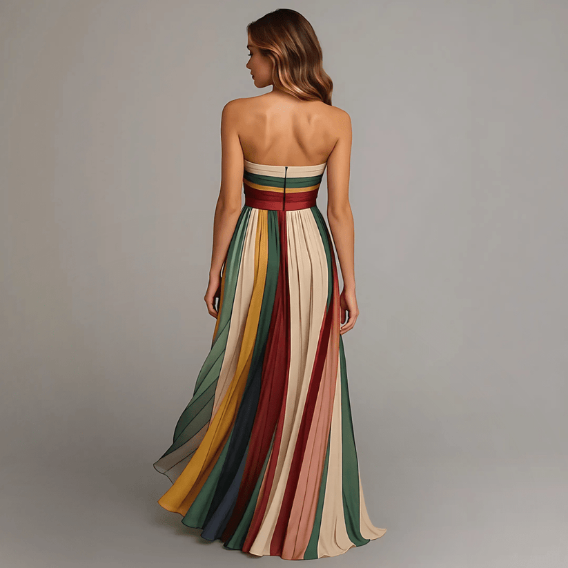 Vestido Longo Colorido Sem Mangas