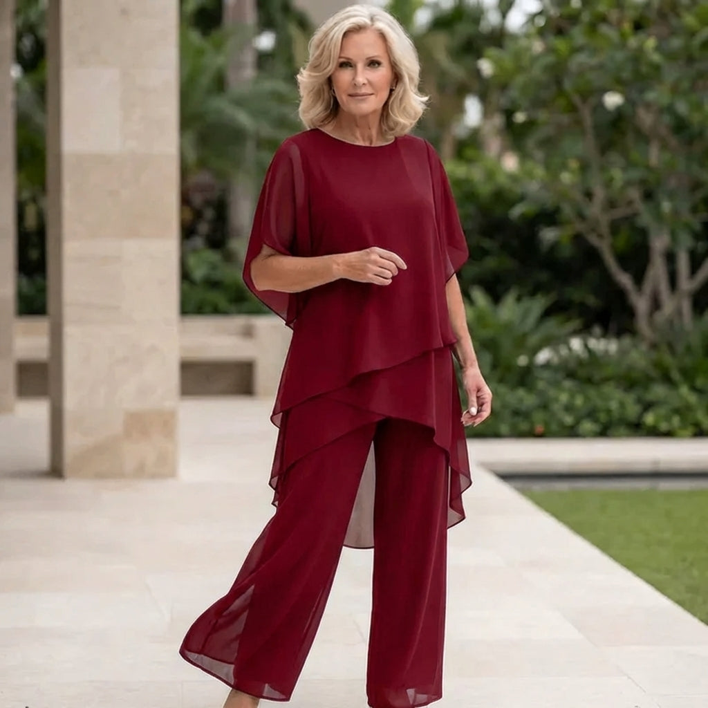 Saskia – Conjunto Palazzo de Dois Peças Drapado
