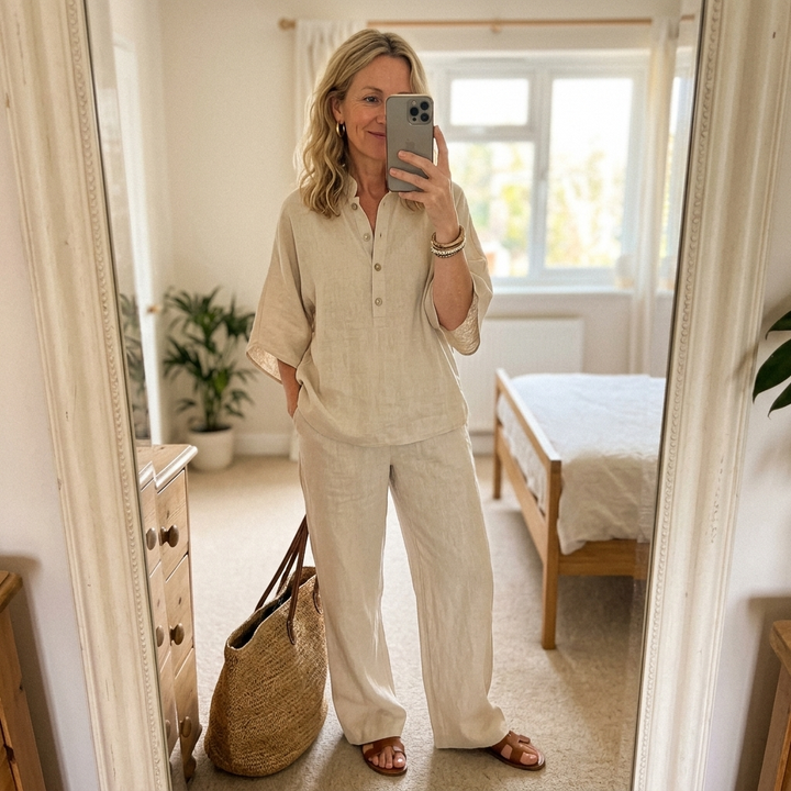 Remi - Conjunto de Linho e Algodão Casual