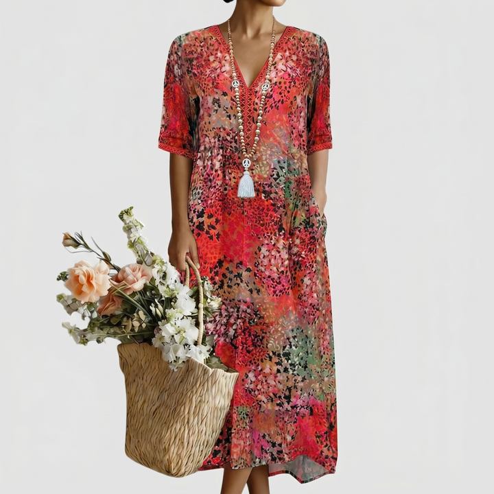 ANNA | VESTIDO MIDI VIBRANTE