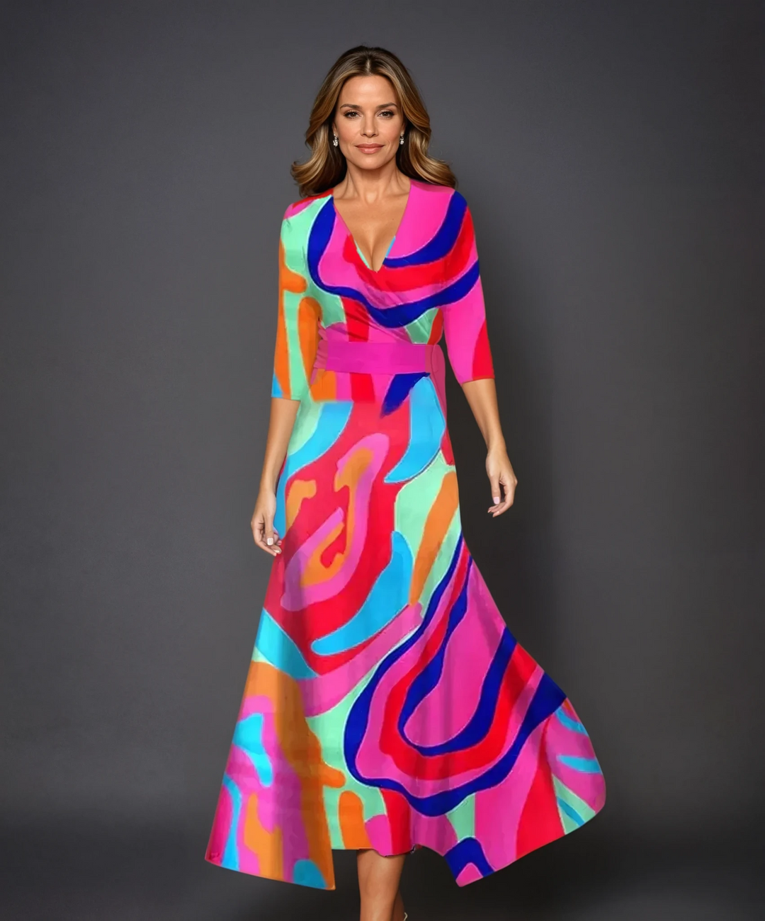 Vestido Chic com Impressão Floral