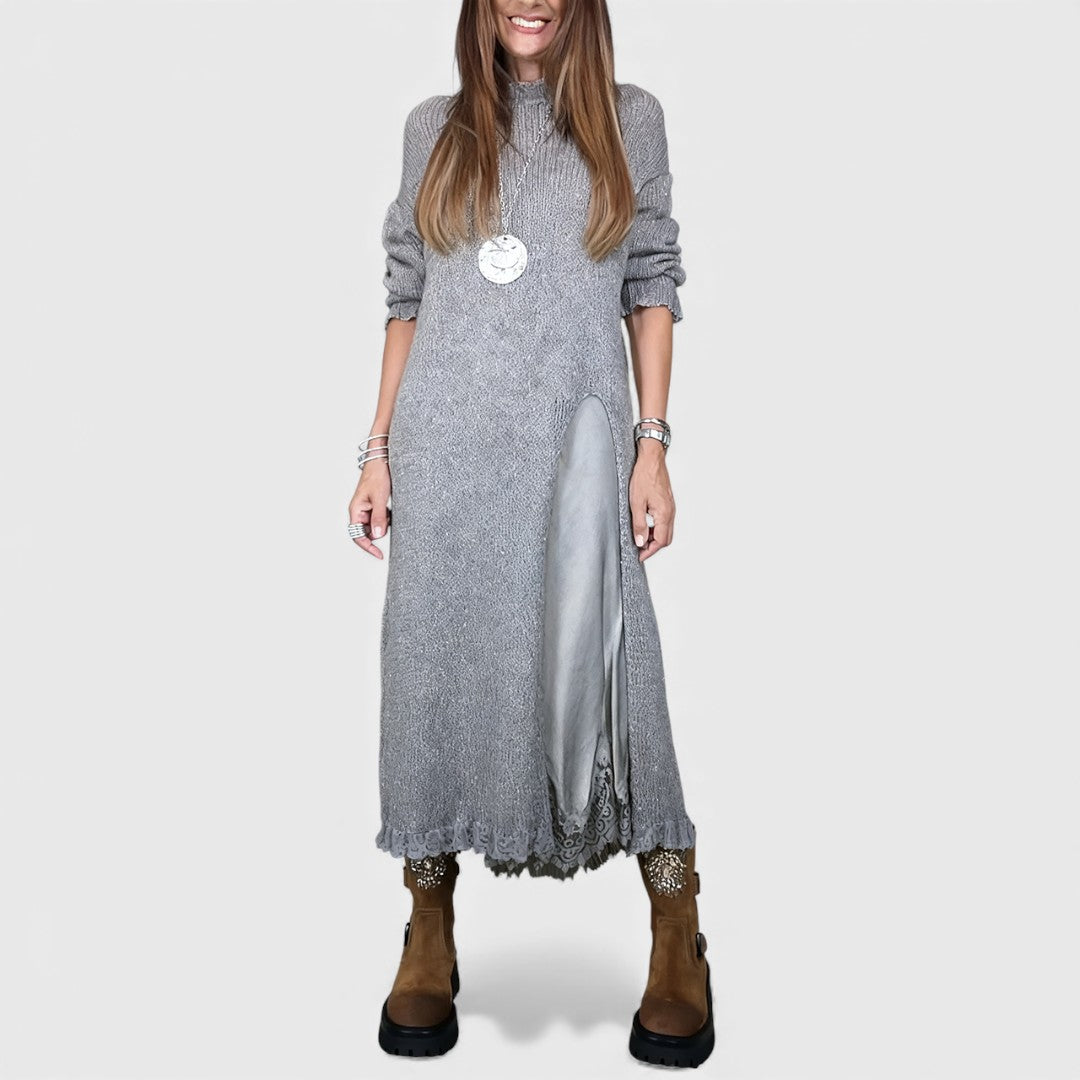 Portia – Elegante Conjunto de Suéter e Vestido em Camadas