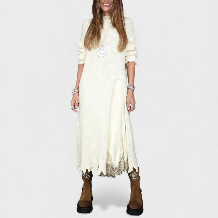 Portia – Elegante Conjunto de Suéter e Vestido em Camadas