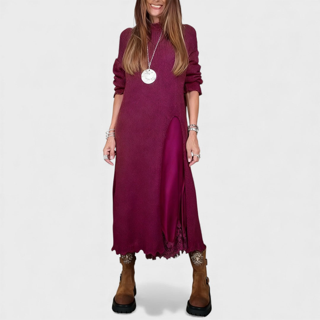 Portia – Elegante Conjunto de Suéter e Vestido em Camadas