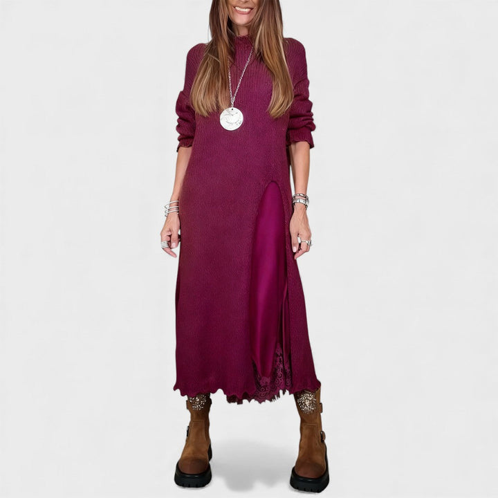 Portia – Elegante Conjunto de Suéter e Vestido em Camadas