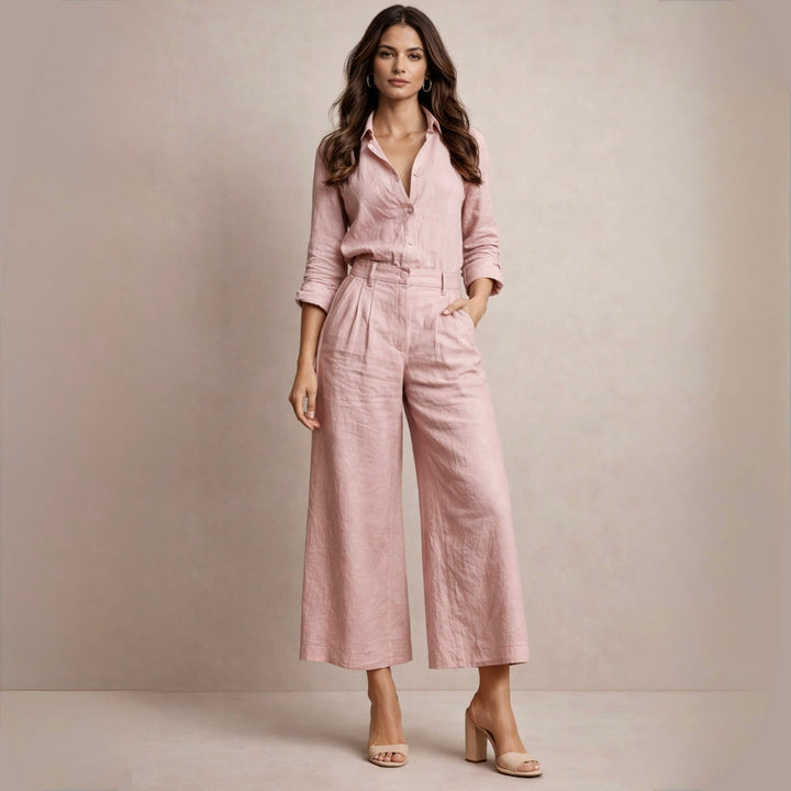 Delphine | Conjunto de Linho Elegante