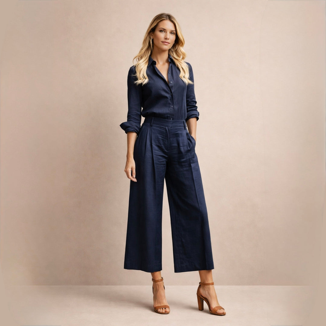 Delphine | Conjunto de Linho Elegante