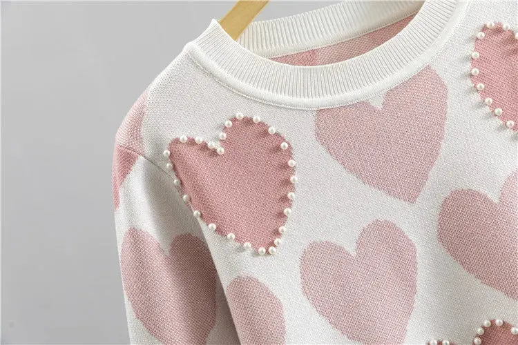 Salome – Conjunto de Dois Peças com Padrão de Coração Elegante