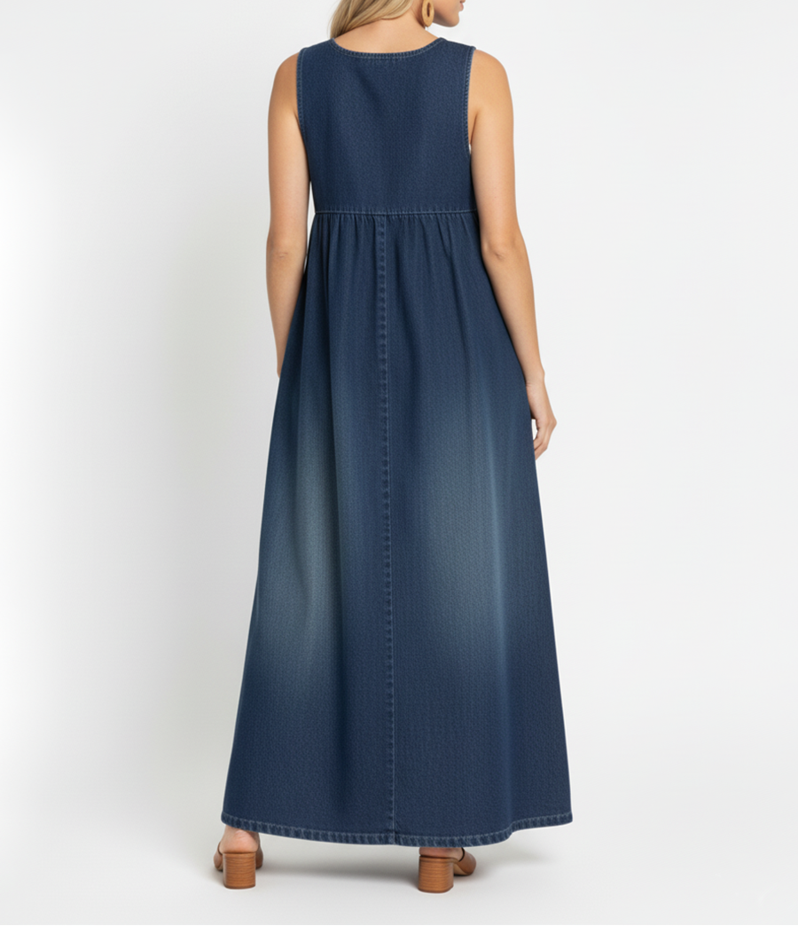 Iva - Vestido Maxi de Denim Vintage