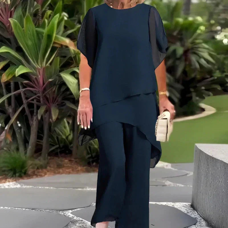Saskia – Conjunto Palazzo de Dois Peças Drapado