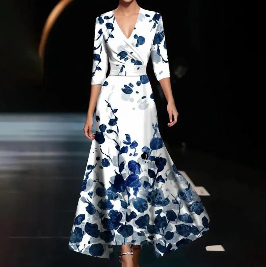 Vestido Chic com Impressão Floral