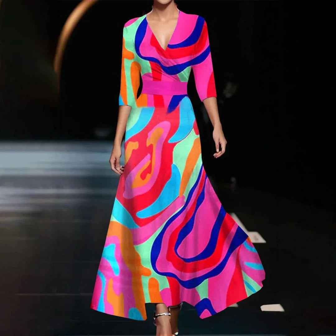 Vestido Chic com Impressão Floral
